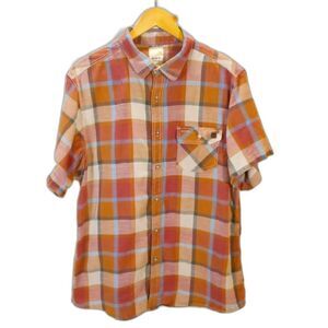 Solaris Outdoors Men's Hiking Shirt Button-up Short Sleeve Plaid Pocket Collar
